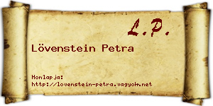 Lövenstein Petra névjegykártya